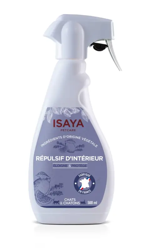 Isaya – R&eacute;pulsif Int&eacute;rieur Naturel pour Chat et Chaton – 500ml Expédition Rapide