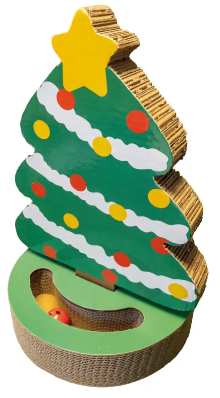 Top Vente Croci – Griffoir en Carton Sapin No&euml;l pour Chat – 56X44X45 cm