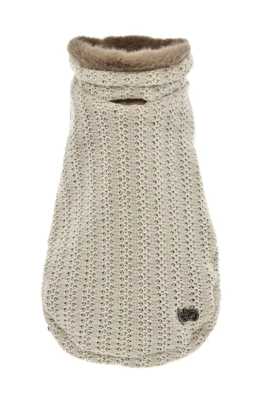 Livraison Express Ferribiella – Pull Coccola Beige pour Chien – 27cm