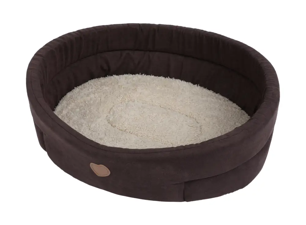 Promotion Animalis – Corbeille Tissus Su&eacute;dine Marron et Beige pour Chien – T5