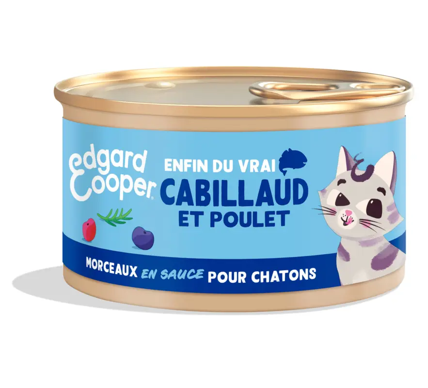 Edgard & Cooper – P&acirc;t&eacute;e Morceaux en Sauce Cabillaud et Poulet pour Chaton – 85g Remise