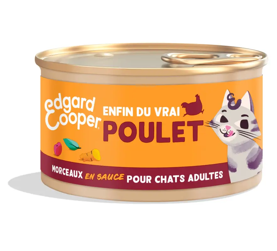 Petit Prix Edgard & Cooper – P&acirc;t&eacute;e Morceaux en Sauce au Poulet pour Chat – 85g