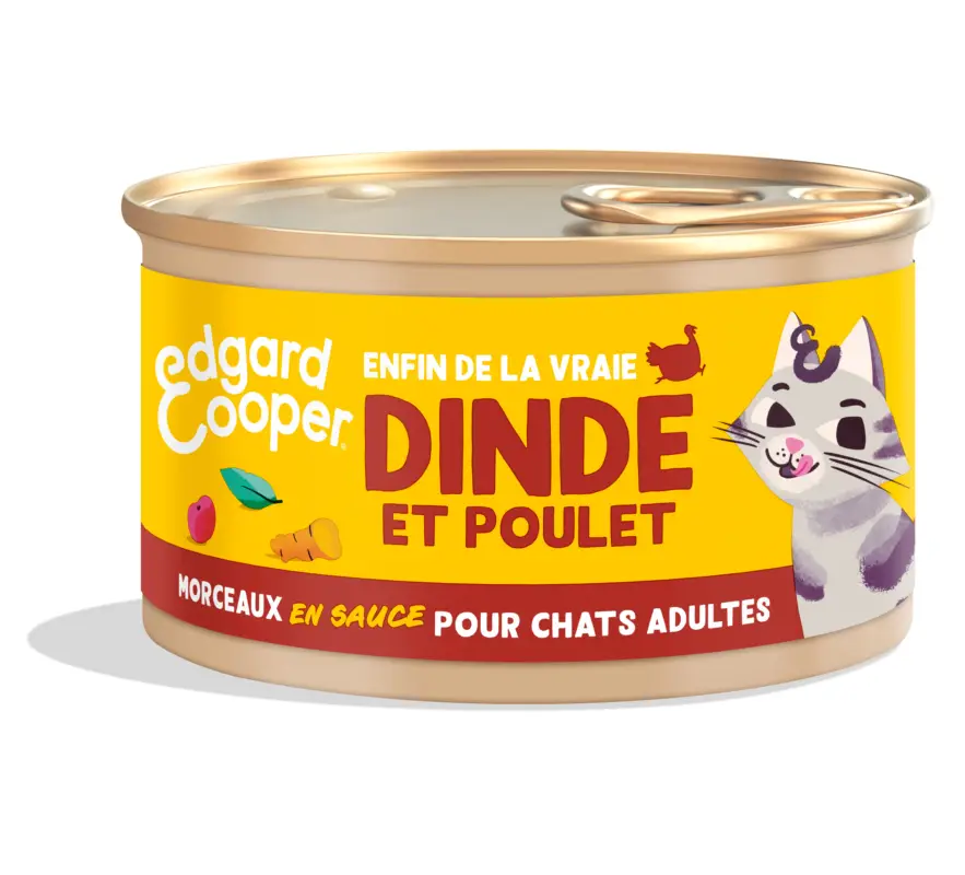Edgard & Cooper – P&acirc;t&eacute;e Morceaux en Sauce &agrave; la Dinde et Poulet pour Chat – 85g Achetez Aujourd&rsquo;hui