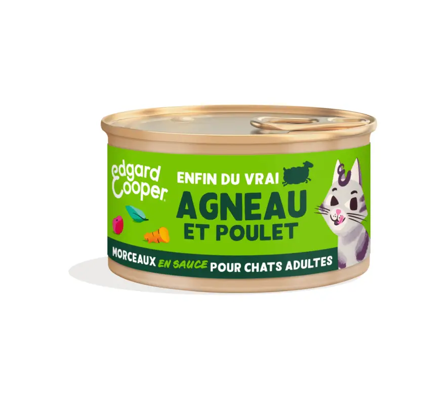 Edgard & Cooper – P&acirc;t&eacute;e Morceaux en Sauce au Poulet et Agneau pour Chat – 85g Petit Prix