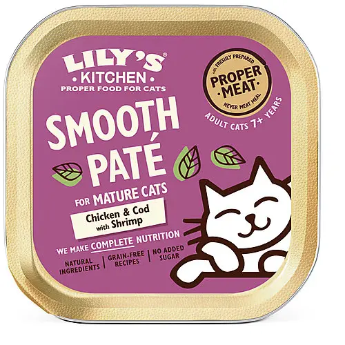 Lily's Kitchen – P&acirc;t&eacute;e Moelleuse Poulet Cabillaud et Crevette pour Chat Senior – 85g Prix Réduit