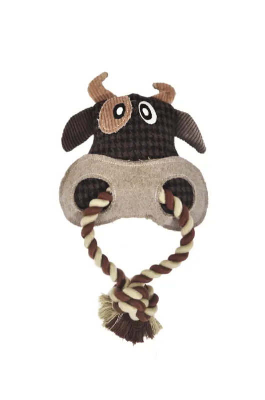 Animalis – Jouet B&oelig;uf Corde + Laine Recycl&eacute;e pour Chiens – 22cm Soldes
