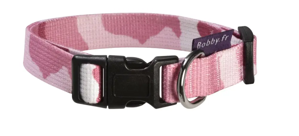 Bobby – Collier Camouflage Rose pour Chiens Paiement Sécurisé