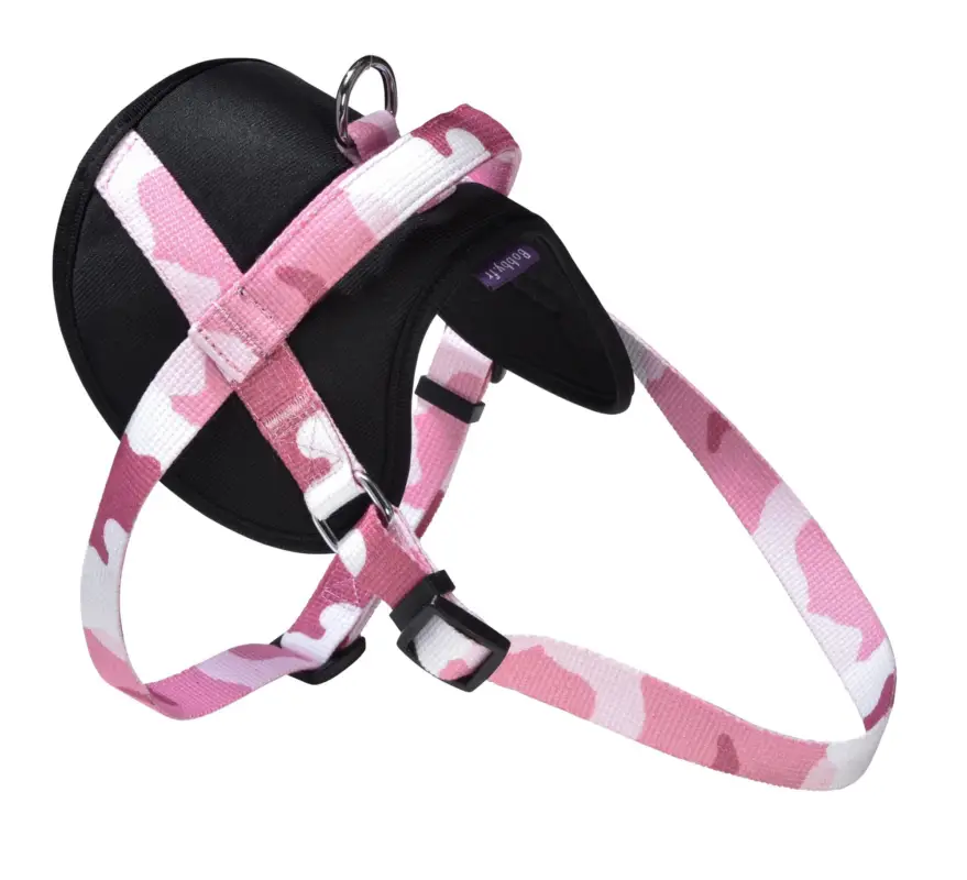 Quantité Limitée Bobby – Harnais Pap Arlequin en Nylon Noir pour Chien