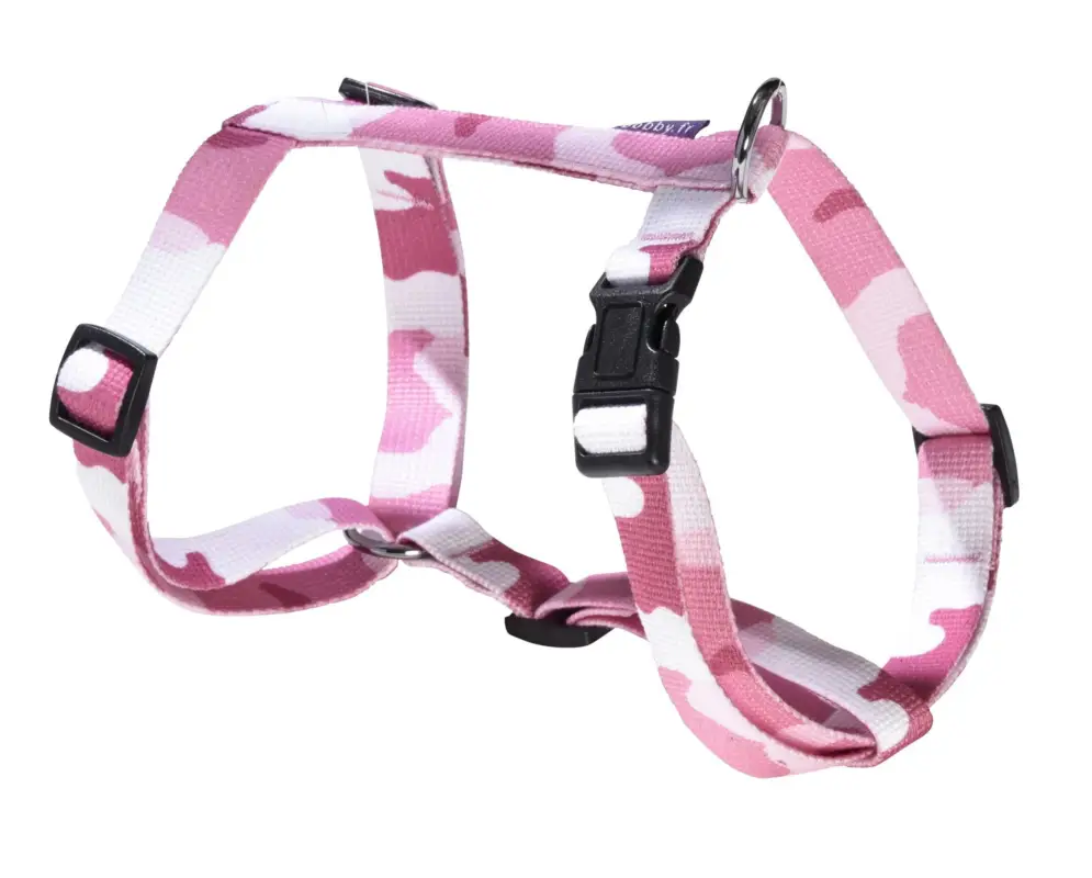 Bobby – Harnais Easy Camouflage Rose pour Chiens Expédié Aujourd&rsquo;hui