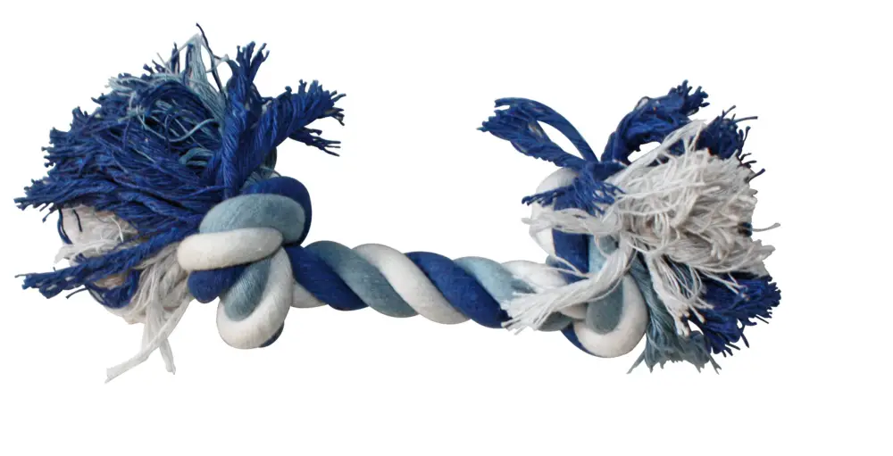 Croci – Jouet Corde 2 N&oelig;uds Bleu pour Chiens – 20cm Commander Vite