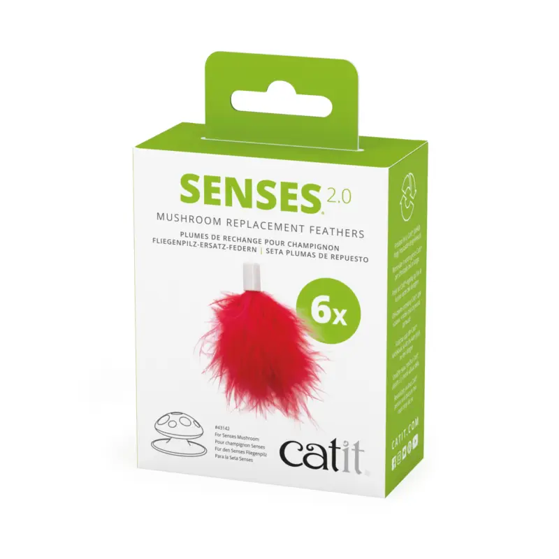 Soldes Catit – Plumes de Rechange Senses 2.0 Champignon pour Chat – x6