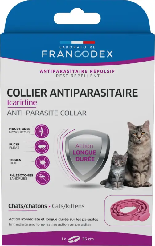 Francodex – Collier Antiparasitaire Icardine pour Chats et Chatons – Rose Petit Prix