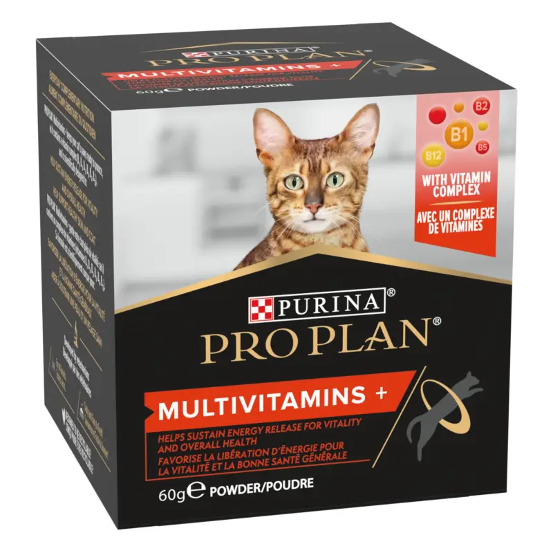 Pro Plan – Aliment Compl&eacute;mentaire Multivitamins+en Poudre pour Chats – 60g Nouveauté