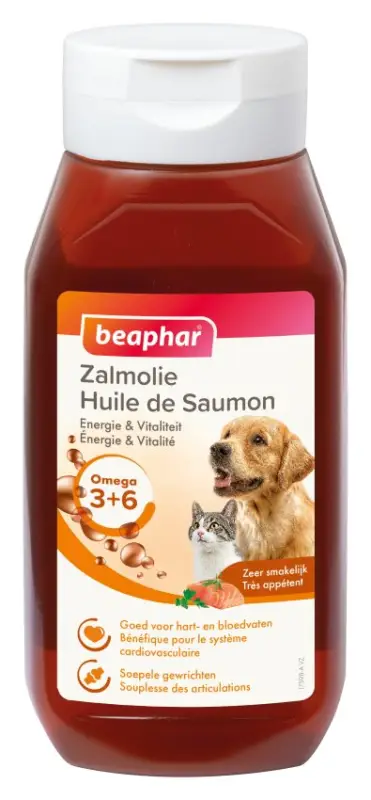 Quantité Limitée Beaphar – Huile de Saumon Zalmolie pour Chiens et Chats – 430ml