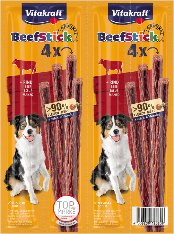 Vitakraft – B&acirc;tonnets Beef-Stick B&oelig;uf pour Chien – 4x12g Commander Vite