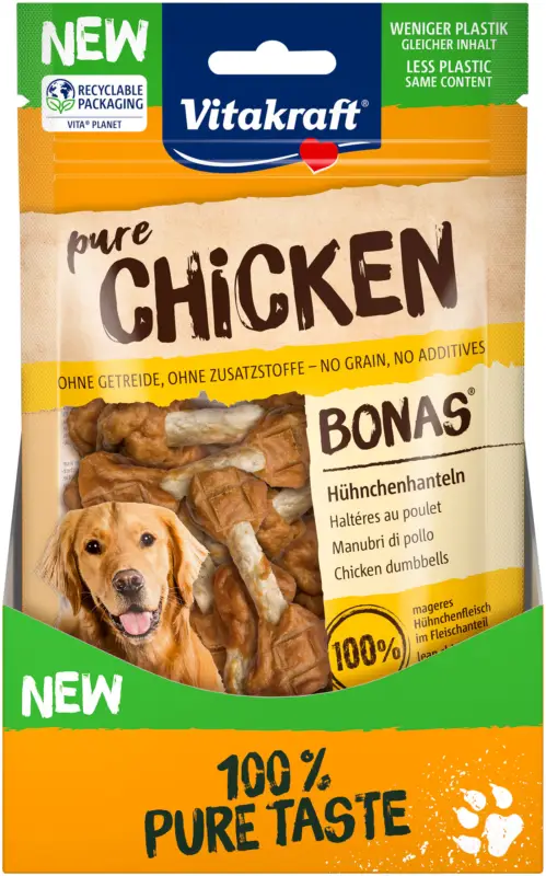 Vitakraft – Friandises Pure Chicken Halt&egrave;res au Poulet pour Chiens – 80g Vente Directe