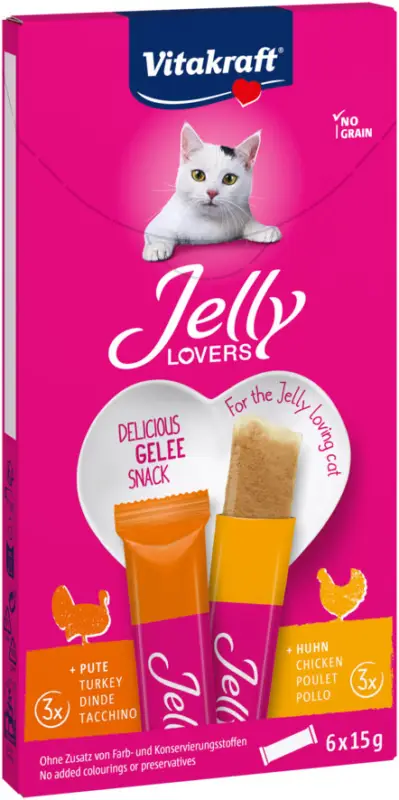 Vitakraft – Friandises Jelly Lovers Poulet et Dinde pour Chats – 6x15g Commander Vite
