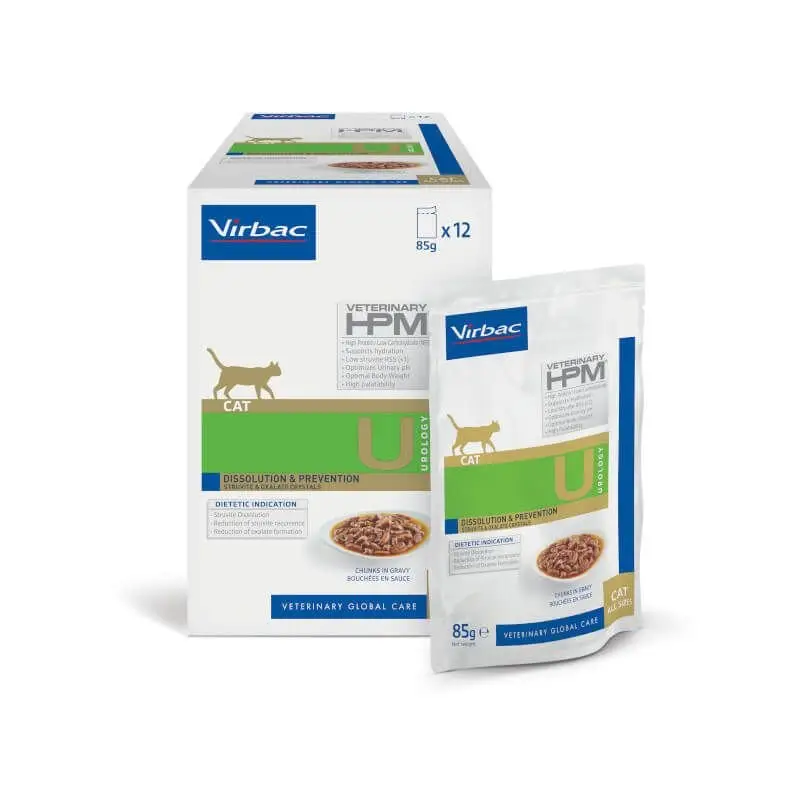 Virbac – Sachet Veterinary HPM Urology Dissolution & Prevention pour Chats – 12x85g Offre Spéciale