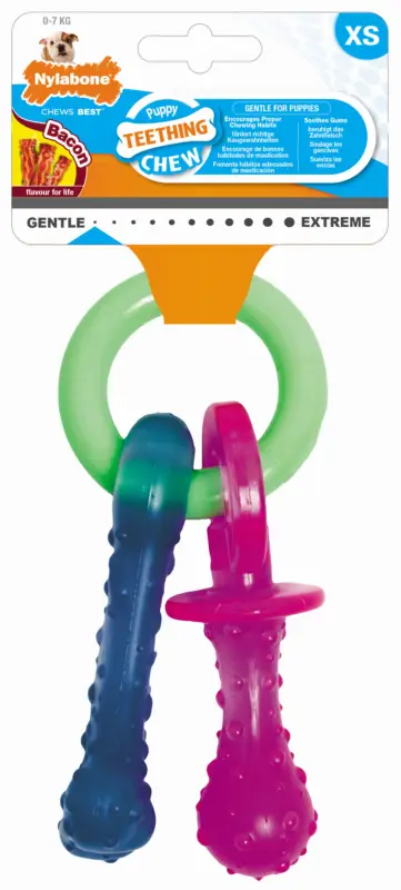 Top Vente Nylabone – Jouet Puppy T&eacute;tine Pacifier au Bacon pour Chiots – XS