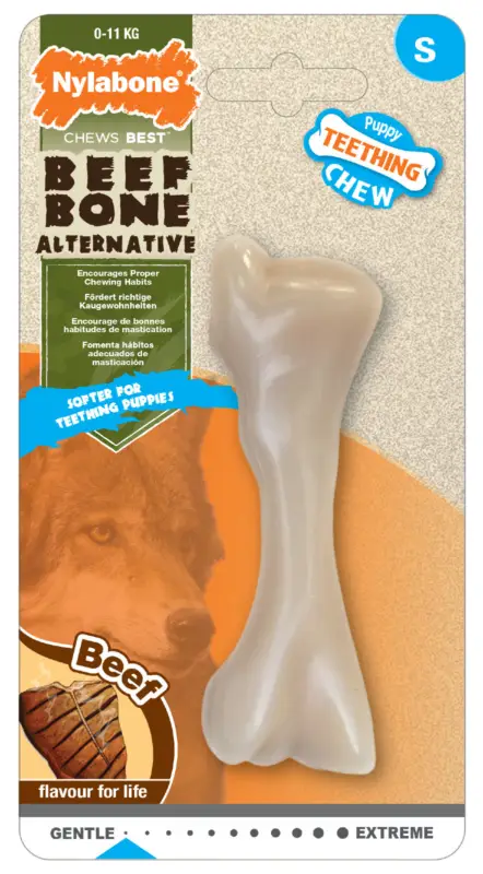 Nylabone – Jouet Os &agrave; M&acirc;cher Puppy Teething au B&oelig;uf pour Chiots – S Pas Cher