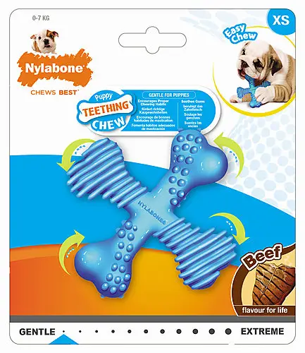 Achetez Aujourd&rsquo;hui Nylabone – Jouet Puppy Teething Chew au B&oelig;uf pour Chiots – XS