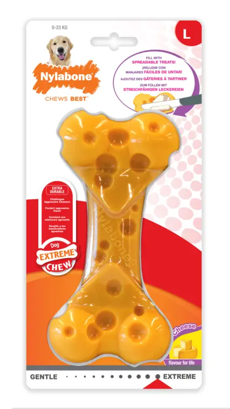 Nylabone – Jouet Os &agrave; M&acirc;cher Extreme Chew au Fromage pour Chiens Offre Exclusive