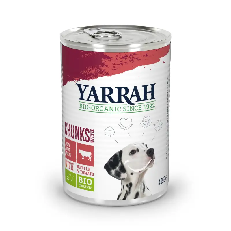 Yarrah – Bouch&eacute;es Bio Sans C&eacute;r&eacute;ales au B&oelig;uf pour Chiens – 405g Prix Choc