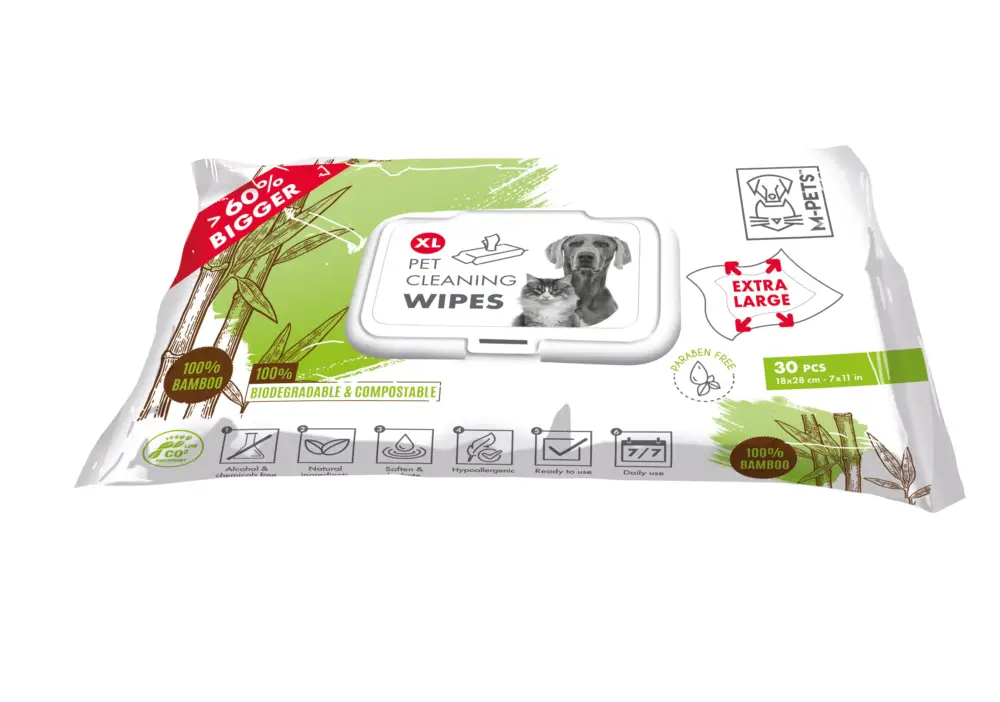 Acheter En Ligne M-Pets – Lingettes Biod&eacute;gradables 100% Bamboo XL – x30