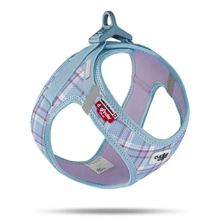 Curli – Vest Harnais Curli Boucle Air-Mesh Aqua-Caro pour Chiens – L Solde