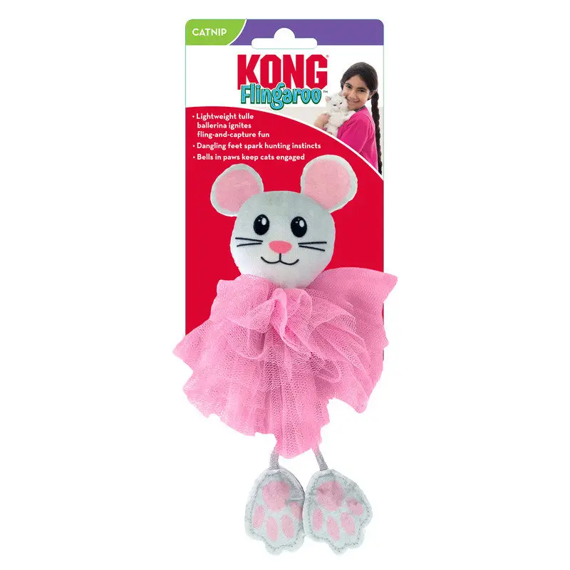 Réduction KONG – Jouet Peluche Flingaroo Tutu pour Chats – 17cm