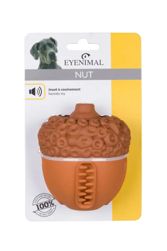 Promotion Saisonnière Eyenimal – Jouet NUT &agrave; Couinement en Caoutchouc pour Chiens – 9,8cm