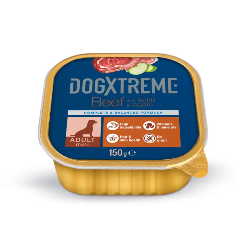 DogXtreme – Barquette au Boeuf pour Chien Adulte de Petite Taille – 150g Nouvel Arrivage
