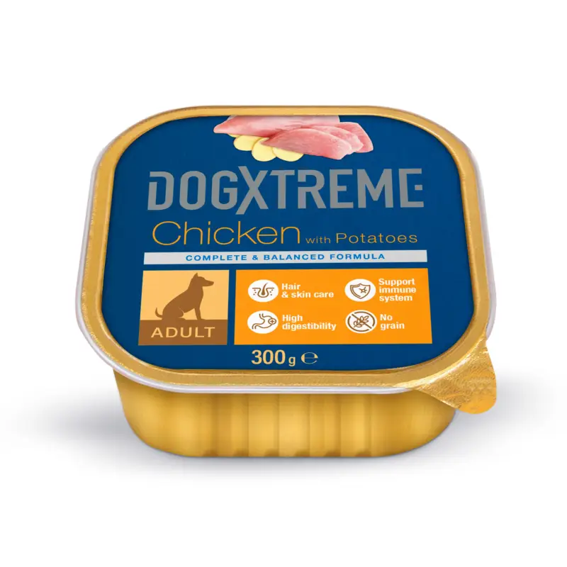 DogXtreme – Bo&icirc;te au poulet pour Chien Adulte – 300g Offre Limitée