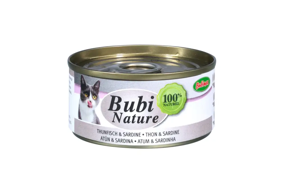 Bubimex – P&acirc;t&eacute;e Bubi Nature Thon et Sardine pour Chats – 70g Solde