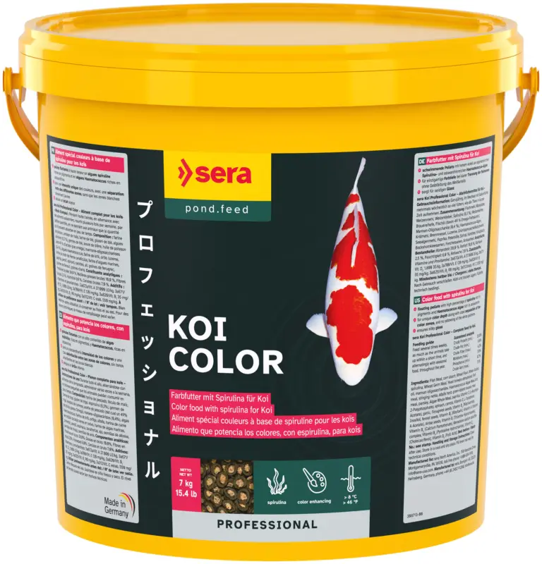 Certifié Sera – Aliment Couleurs Koi Professional Spirulina pour Ko&iuml; – 7Kg