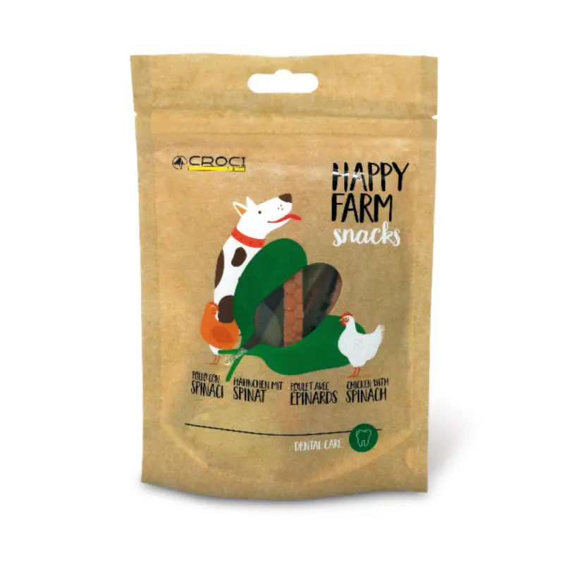 Vente Flash Croci – Friandises Happy Farm Poulet Epinards pour Chiens – 80g