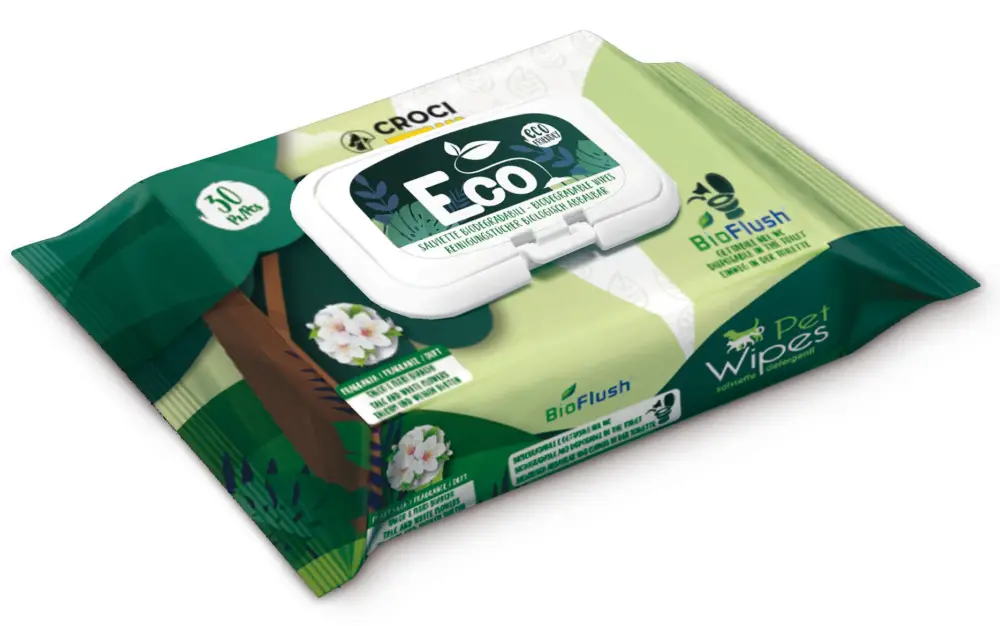 Remise Croci – Lingettes Eco Talc et Fleurs pour Chiens et Chats – x30