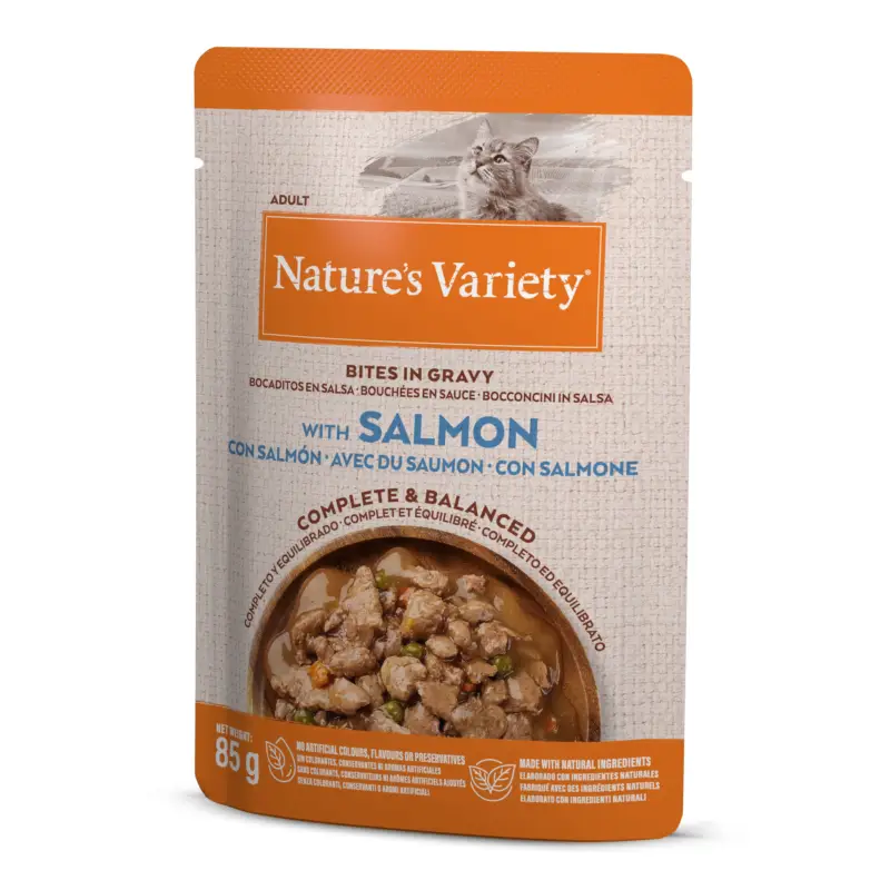 Nature's Variety – Bouch&eacute;es en Sauce au Saumon pour Chats – 85g Bon Plan