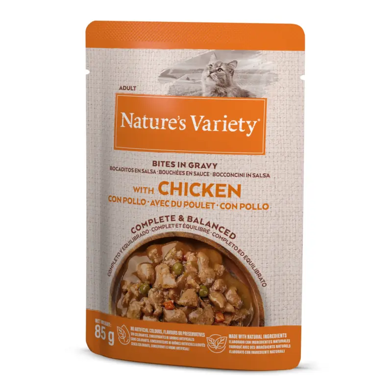 Nature's Variety – Bouch&eacute;es en Sauce au Poulet pour Chats – 85g Prix Cassé