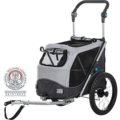Acheter En Ligne Trixie – Roulotte de V&eacute;lo Fonction Pliable Rapidement Gris – L: 74 x 95 x 103/143 cm