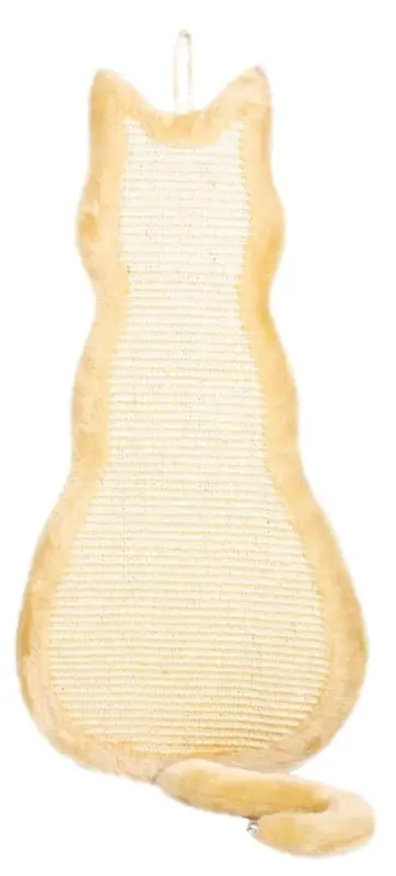 Vente Directe Trixie – Griffoir chat tapis en sisal/peluche catnip naturel/beige – 35 x 69 cm