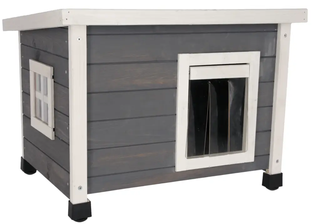Promotion Saisonnière Kerbl – Maison Rustica Gris/Blanc pour Chats – 57x45x43cm