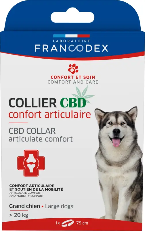 Jusqu&rsquo;à Épuisement Des Stocks Francodex – Collier CBD Confort Articulaire pour Chiens – 75cm