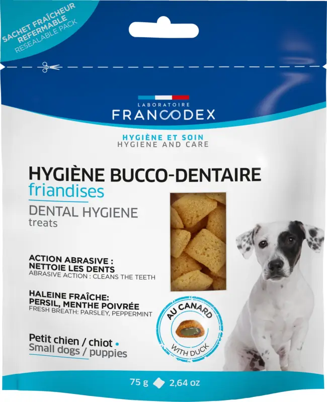 Prix Choc Francodex – Friandises Hygi&egrave;ne Bucco-Dentaire pour Chiots et Petits Chiens – 75g
