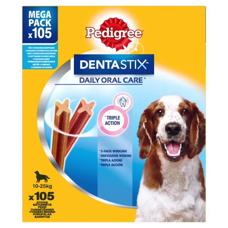 Pedigree – Batonnets &agrave; M&acirc;cher Dentastix pour Chiens Moyens – x105 Top Vente