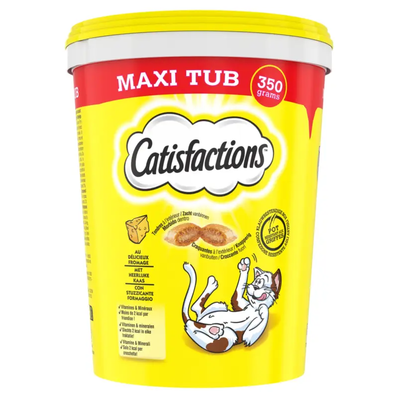 Catisfactions – Friandises Maxi Tub au Fromage pour Chats – 350g Solde
