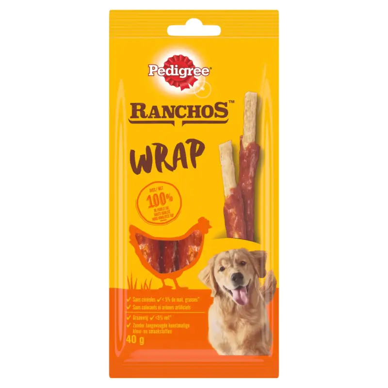 Pedigree – Friandises Ranchos Wrap au Poulet pour Chiens – 40g Offre Spéciale