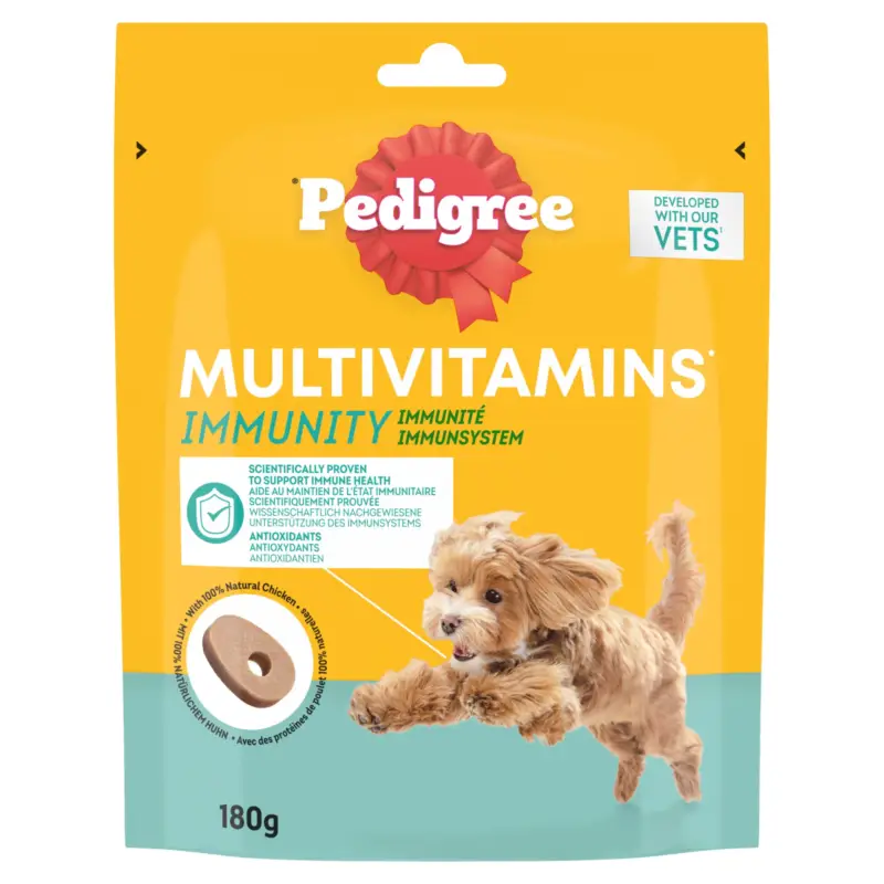 Satisfait Ou Remboursé Pedigree – Friandises Multivitamins Immunity pour Chiens – 180g