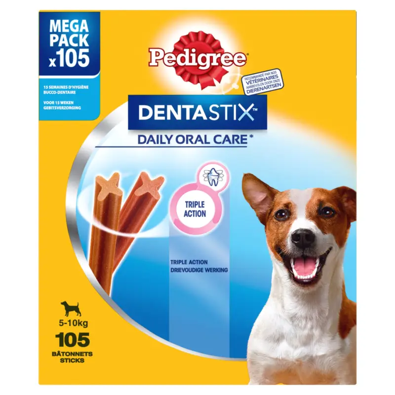Remise Pedigree – B&acirc;tonnets &agrave; M&acirc;cher Dentastix pour Petits Chiens – x105