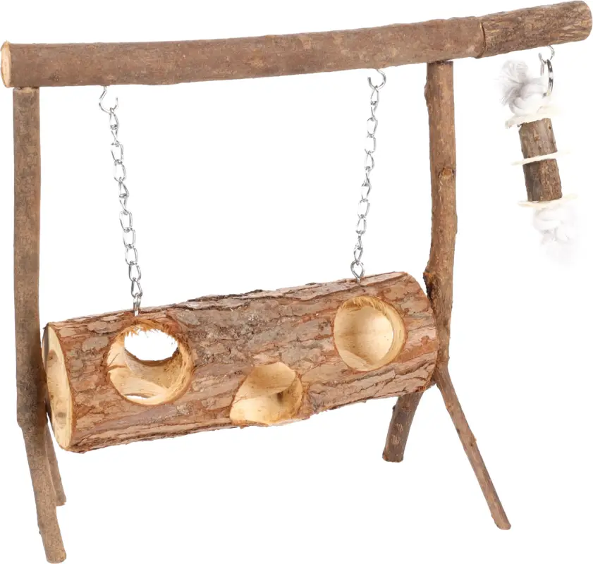 Retour Gratuit Flamingo – Balan&ccedil;oire en Bois avec Rondin pour Rongeurs – 26cm